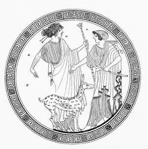 Roman Goddess Diana Stampe: Apollo and Artemis