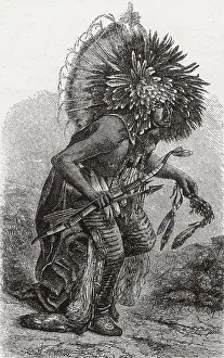 Native American History Stampe: Hidatsa Warrior Dancing