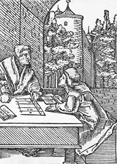 Male Mathematician Portrait Stampe: Medieval Arithmetic